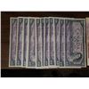 Image 2 : 16-1967 one dollar bills, 4-1973 one dollar bills, 7-1986 two dollar bills, 11-1954 ten dollar bills