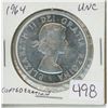 Image 1 : 1964 Canadian Silver dollar UNC,1-Canadian dollar