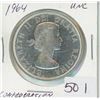 Image 1 : 1964 Canadian Silver dollar UNC,1-Canadian dollar