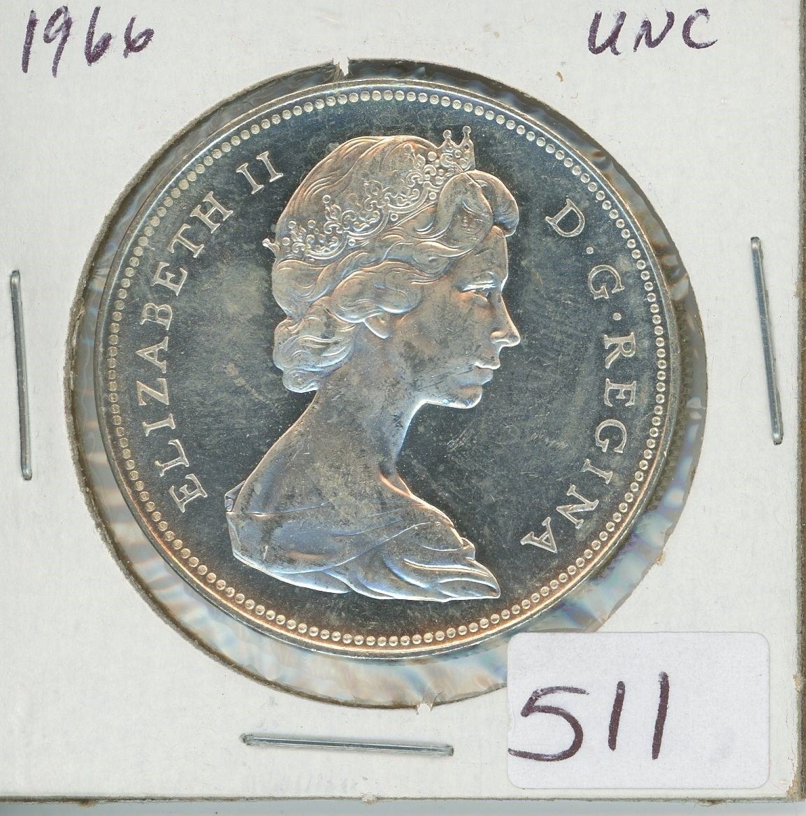 1966 Canadian Silver dollar UNC,1Canadian dollar