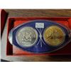 Image 1 : 1867-1967Confederation Ontario 2 coin set in display case and original red box,2-tokens