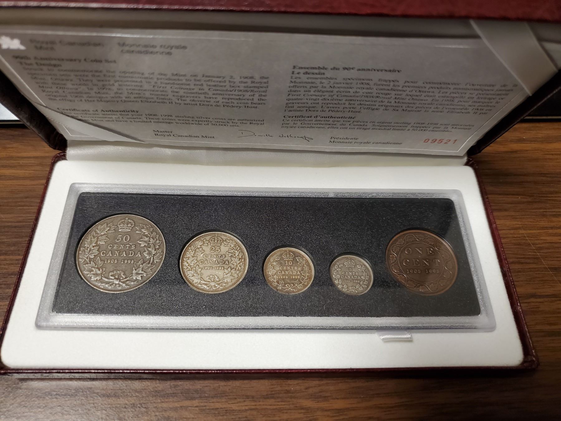 1908 Coin Set (1908-1998) Special Limited Edition Proof Set - 90th Anniversary of the ...