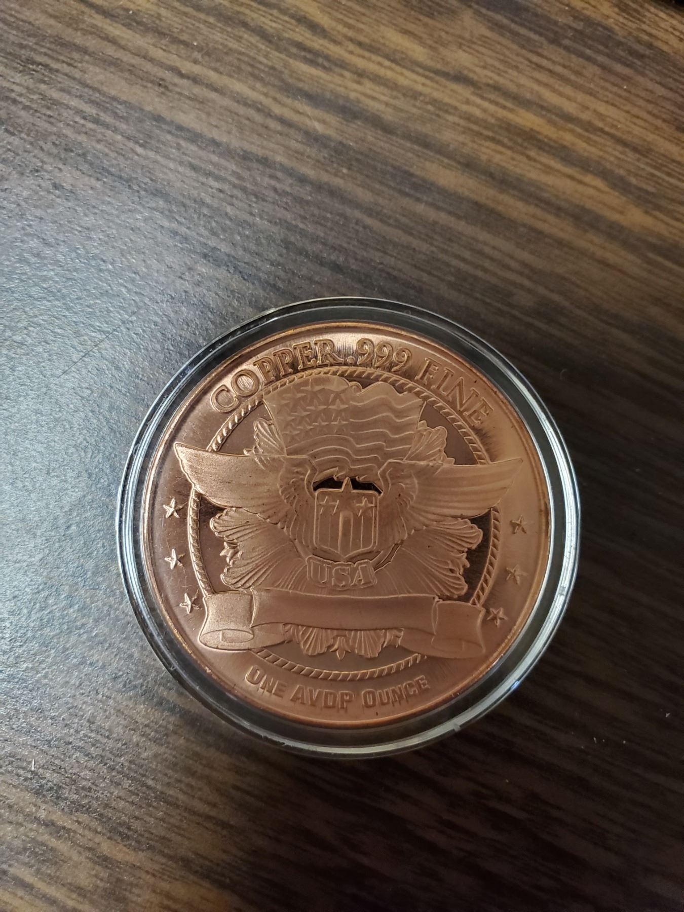 1 ounce .999 fine copper Dollar coin,1 oz copper