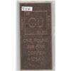 Image 1 : 1 Pound .999 Fine Copper Bar,1-Copper Bar with Periodic table info for Copper imprinted on the bar