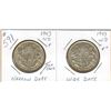Image 1 : 1943 CANADIAN SILVER 50 CENT PIECES (2) - Narrow Date & Wide Date Types