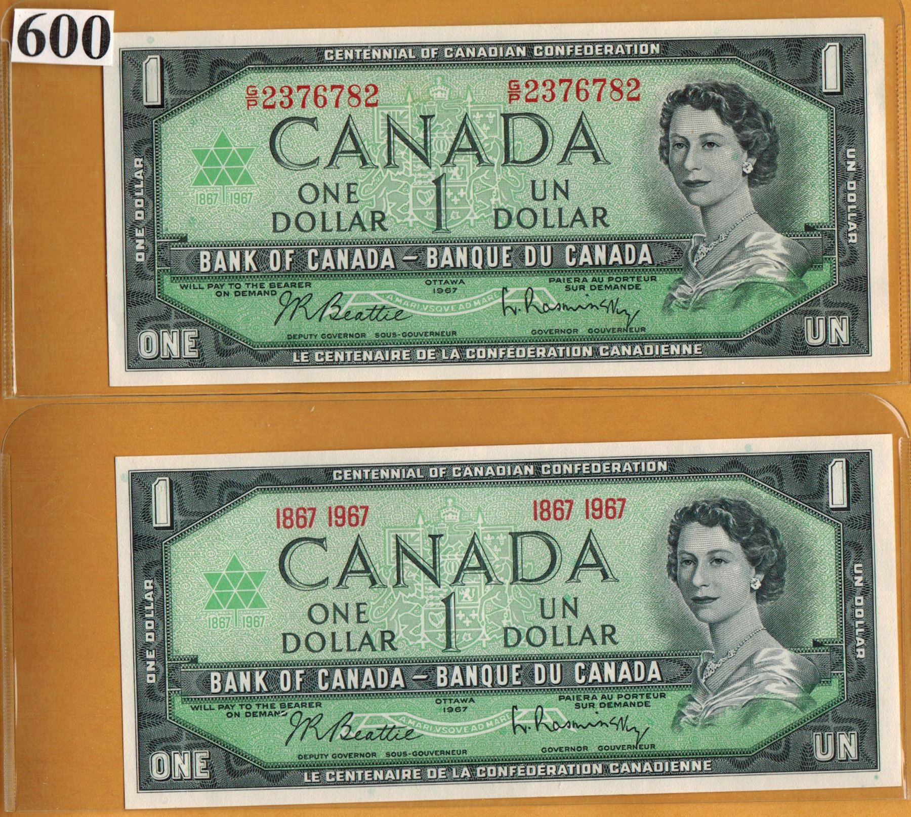 1967 BANK of CANADA BANKNOTES - Date Type & Serial Number Type ...