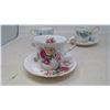Image 4 : 5- Tea Cups & Saucers (3 Paragon, 1 Aynsley, 1 Royal Albert)