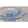 Image 3 : Blue Depression Glass Footed Butter Dish (Rare)