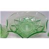 Image 3 : Green Uranium Depression glass set (Salad Bowl, Tea Cup, Saucer & Seasoning Shakers)