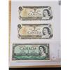 Image 1 : 1954M ONE DOLLAR BILL & TWO 1973 DOLLAR BILLS