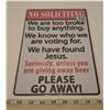 Image 1 : Tin sign - No Soliciting