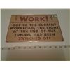 Image 1 : Tin Sign - Work!
