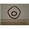 Image 1 : black beaded necklace 20" & stretch bracelet