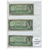 Image 1 : (3) Canadian 1967 Centennial one dollar bills