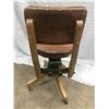 Image 3 : OAK OFFICE CHAIR (LEATHER SEAT AND BACK)