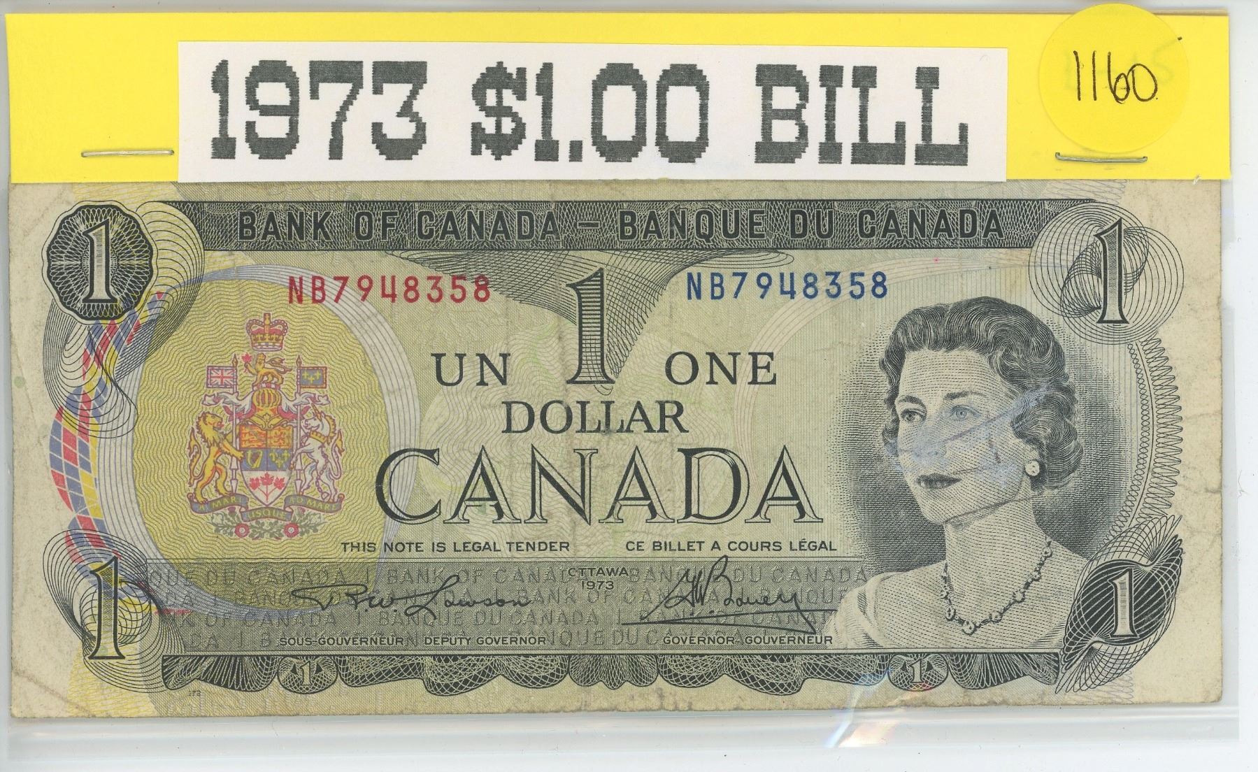 1973 CANADIAN ONE DOLLAR BANKNOTE LAST YEAR OF ISSUE Schmalz Auctions 1973-canadian-one-dollar-banknote-last-year-of-issue-schmalz-auctions