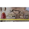 Image 1 : CURRY COMB, VICE, TAIL LIGHT, SPREADER WRENCH, SAD IRON, BRASS HAME BALL & MISC
