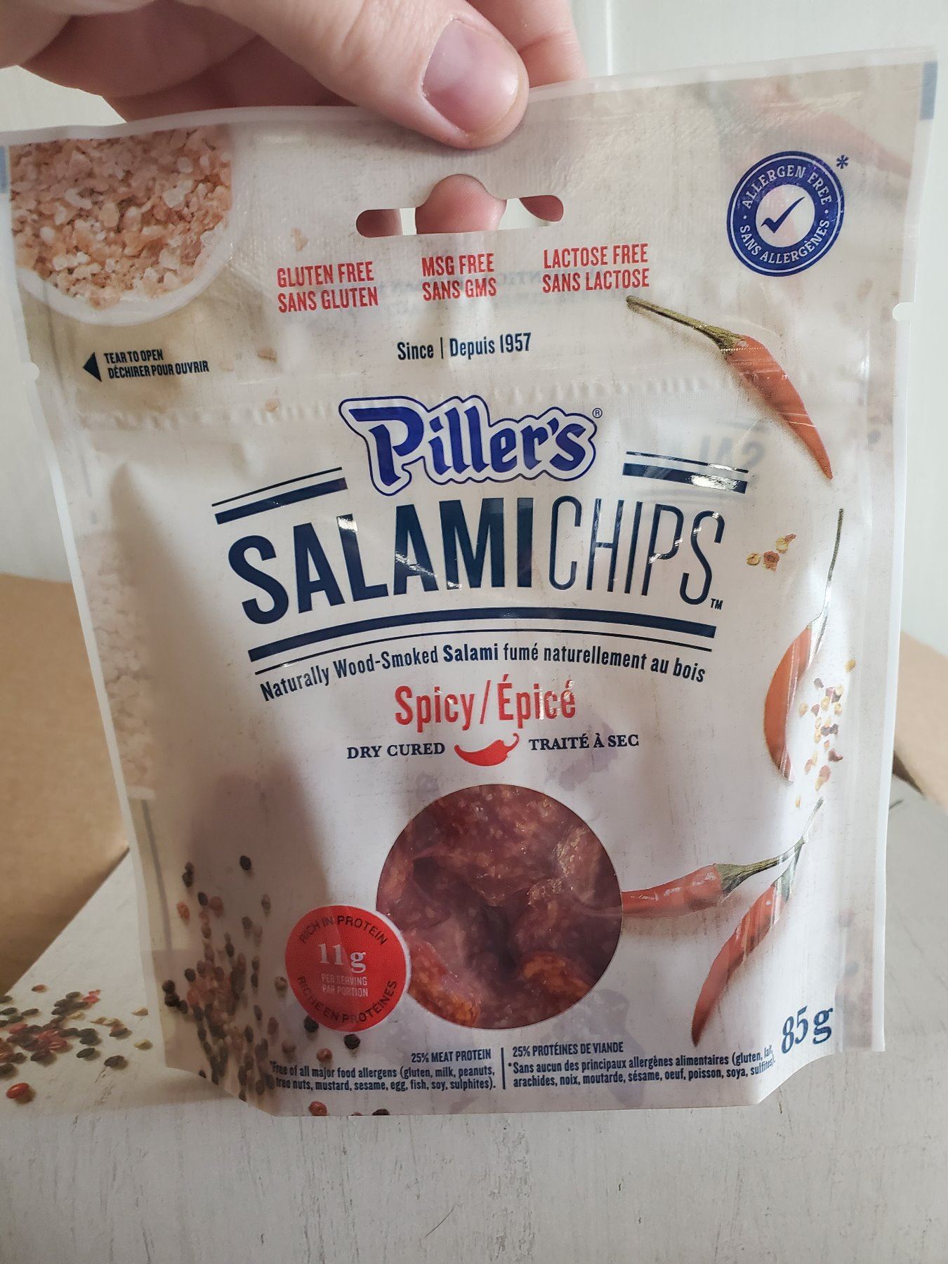 Spicy Salami Chips 8 X 85 gram bags 680 grams/case