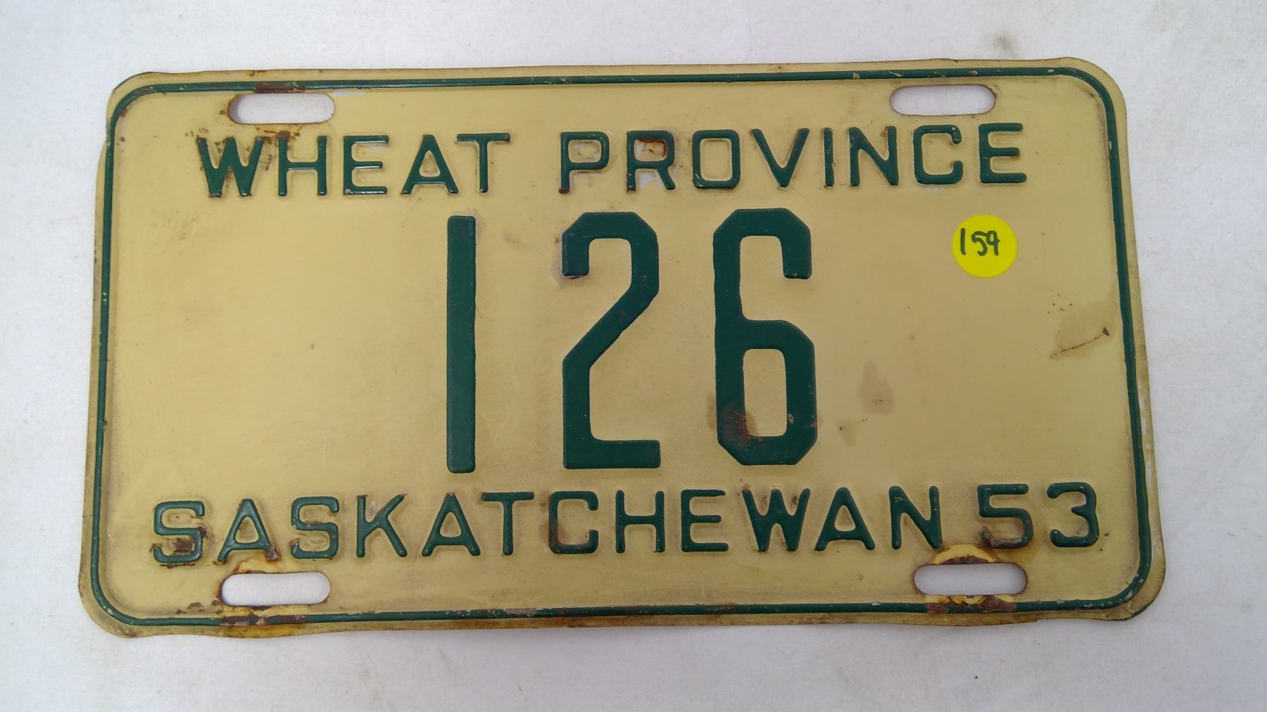1953 SASKATCHEWAN LICENSE PLATE