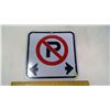 Image 1 : NO PARKING' SIGN, THICK, METAL. 12" X 12" ALBERTA TRAFFIC SUPPLY LTD.