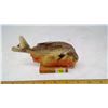 Image 1 : TAXIDERMY PIHRANA FISH FROM VENEZUELA. 6" LONG 4" HIGH VERY INTERESTING, LOOK IN OPEN JAWS AT MY TOO