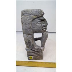 CENTRAL AMERICA/MEXICO INSPIRED CARVED STONE - MUSEUM COPY (12" X 5", 7 LBS)