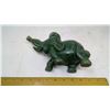 Image 4 : FIVE POUND GREEN JADE ELEPHANT SCULPTURE (trunk chipped)