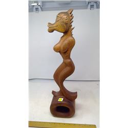 SEA-MONSTER/DRAGON HEADED MERMAID WOOD CARVING