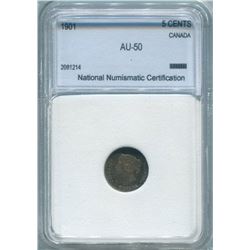 1901 VICTORIA 5 CENTS