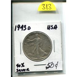 1943D USA 50 CENTS