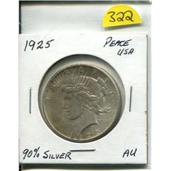 1925 USA PEACE SILVER DOLLAR