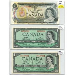 1973 ONE DOLLAR & 2 - 1954 DOLLAS