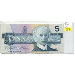 1986 FIVE DOLLAR NOTE