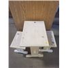 Image 1 : CHILDREN'S TABLE W/ TWO BENCHES *HAND CRAFTED BY GORDON BRAATEN*