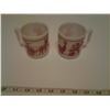 Image 2 : VINTAGE RED CIRCUS MILK GLASS CHILD MUGS