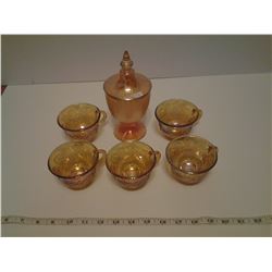 5 CARNIVAL MUGS + 1 DISH