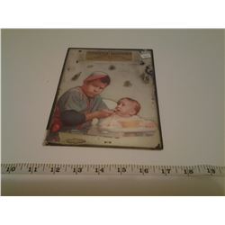 VINTAGE GLASS ADVERTISING PICTURE, COOPER MOTORS PHONE #13