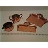 Image 1 : VIKING PLATE (E.P. COOPER) CREAM + SUGAR + 2 TABLE DUSTPANS, COPPER, MADE IN CANADA