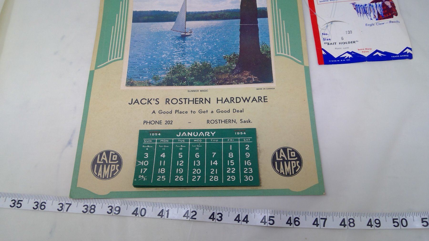 1954 CALENDAR PIC FROM 1913 ETC