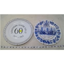 60 YEAR DIAMOND JUBILEE PLATE + CANADIAN CENTENNIAL PLATE