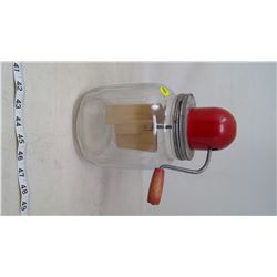 GLASS BUTTER CHURN (W/ CRACK)
