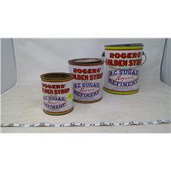 3- ROGERS GOLDEN SYRUP TINS