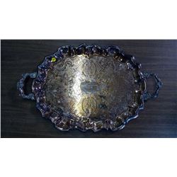 LARGE SILVER PLATED SERVING TRAY