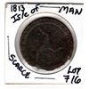 Image 1 : SCARCE 1813 ISLE OF MANN LARGE CENT TOKEN GEORGE 3RD