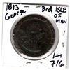 Image 2 : SCARCE 1813 ISLE OF MANN LARGE CENT TOKEN GEORGE 3RD