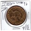Image 2 : 1854 ONE PENNY GOLD PLATED DRAGON SLAYER BANK TOKEN