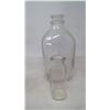 Image 5 : LOT OF GLASS MILK BOTTLES & BASKET