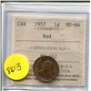 Image 1 : 1957 CANADIAN ONE CENT ICCS GRADED MS-64 (RED)