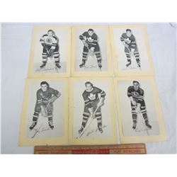 Lot of 6 bee hive hockey photo's 1950's