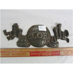 Cast iron globe sign